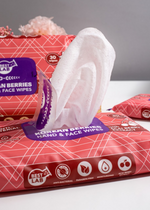Load image into Gallery viewer, Korean BERRIES HAND AND FACE WIPES  (Anti-Bacterial, Moisturizing, with Acai Berry extract)-30+6 Pulls