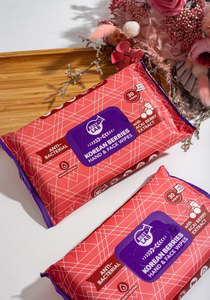 Korean BERRIES HAND AND FACE WIPES  (Anti-Bacterial, Moisturizing, with Acai Berry extract)-30+6 Pulls