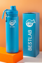 Load image into Gallery viewer, BestLab Stainless Steel Water Bottle- Aqua Blue
