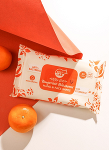 TANGERINE BLOSSOM  HAND AND FACE WIPES  (Anti-Bacterial, Moisturizing, with Vitamin E)-30+6 pulls