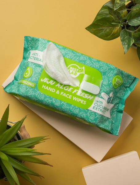 BESTLAB JEJU ALOE FRESH HAND AND FACE WIPES 100s BestLab